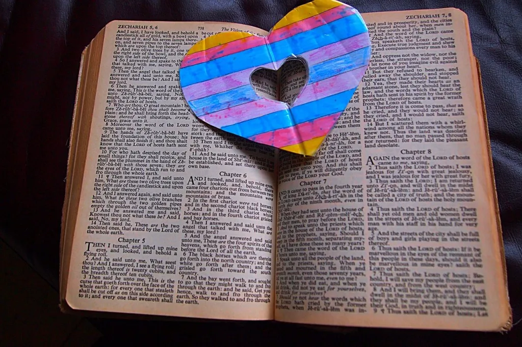 a heart on an open book