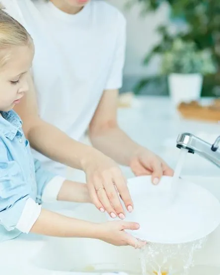 Washing dishes