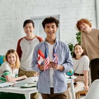 Students exploring humanities and social sciences subjects in class