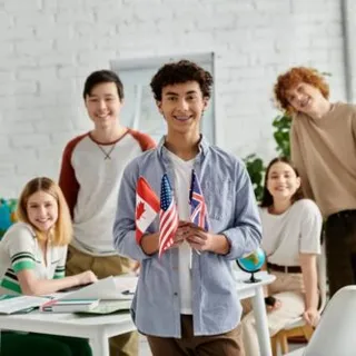 Students exploring humanities and social sciences subjects in class