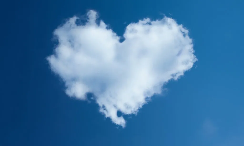a heart in the clouds
