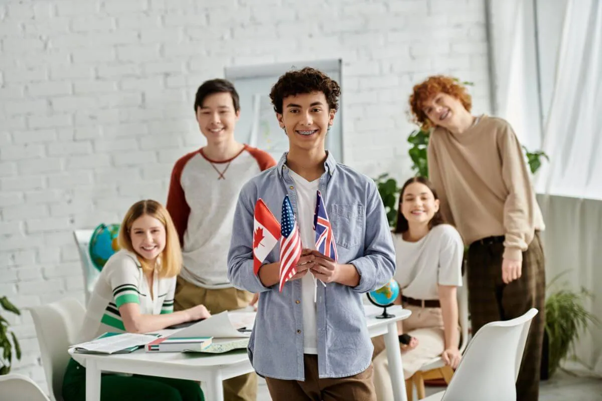 Students exploring humanities and social sciences subjects in class