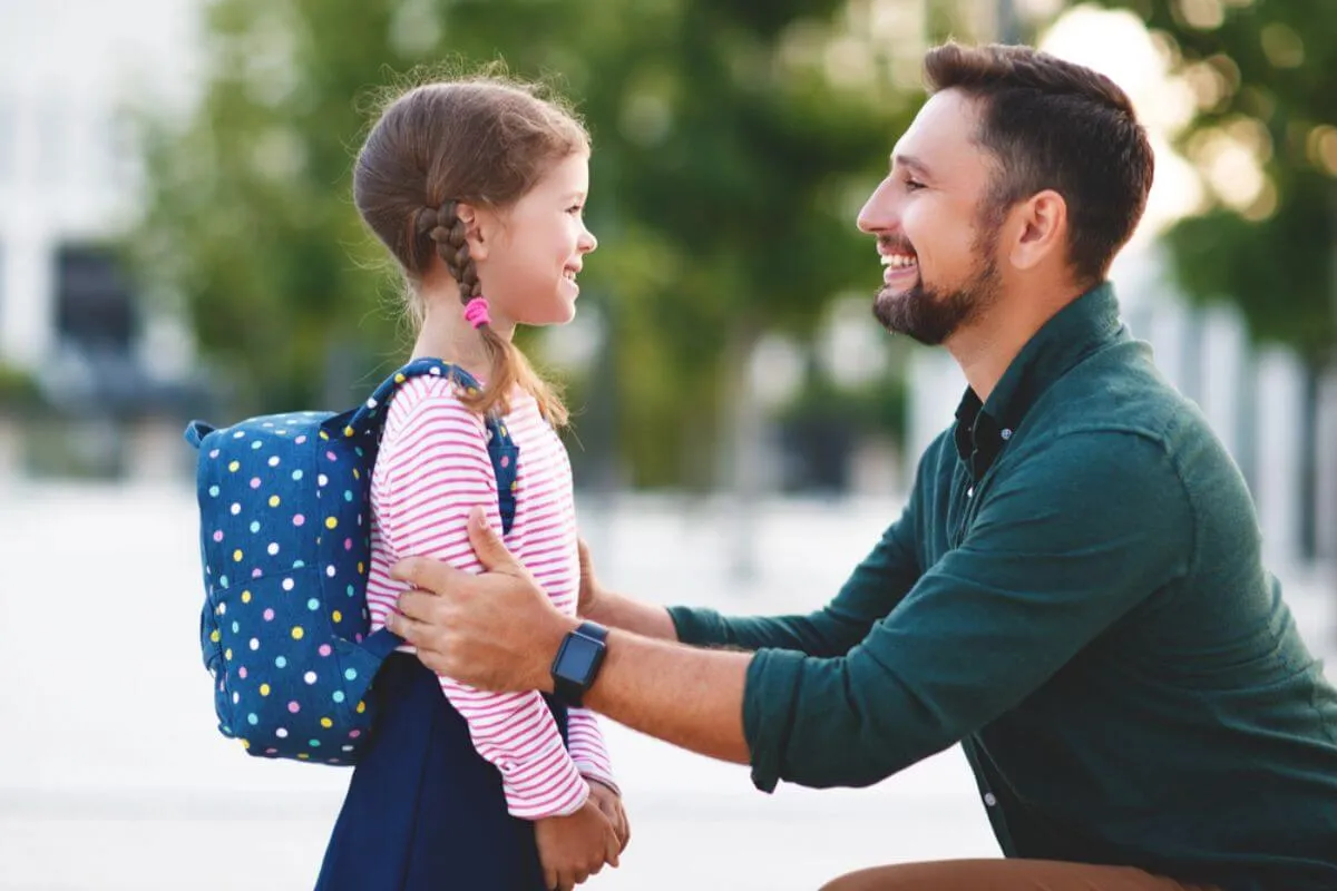 Child managing short separations confidently from parents